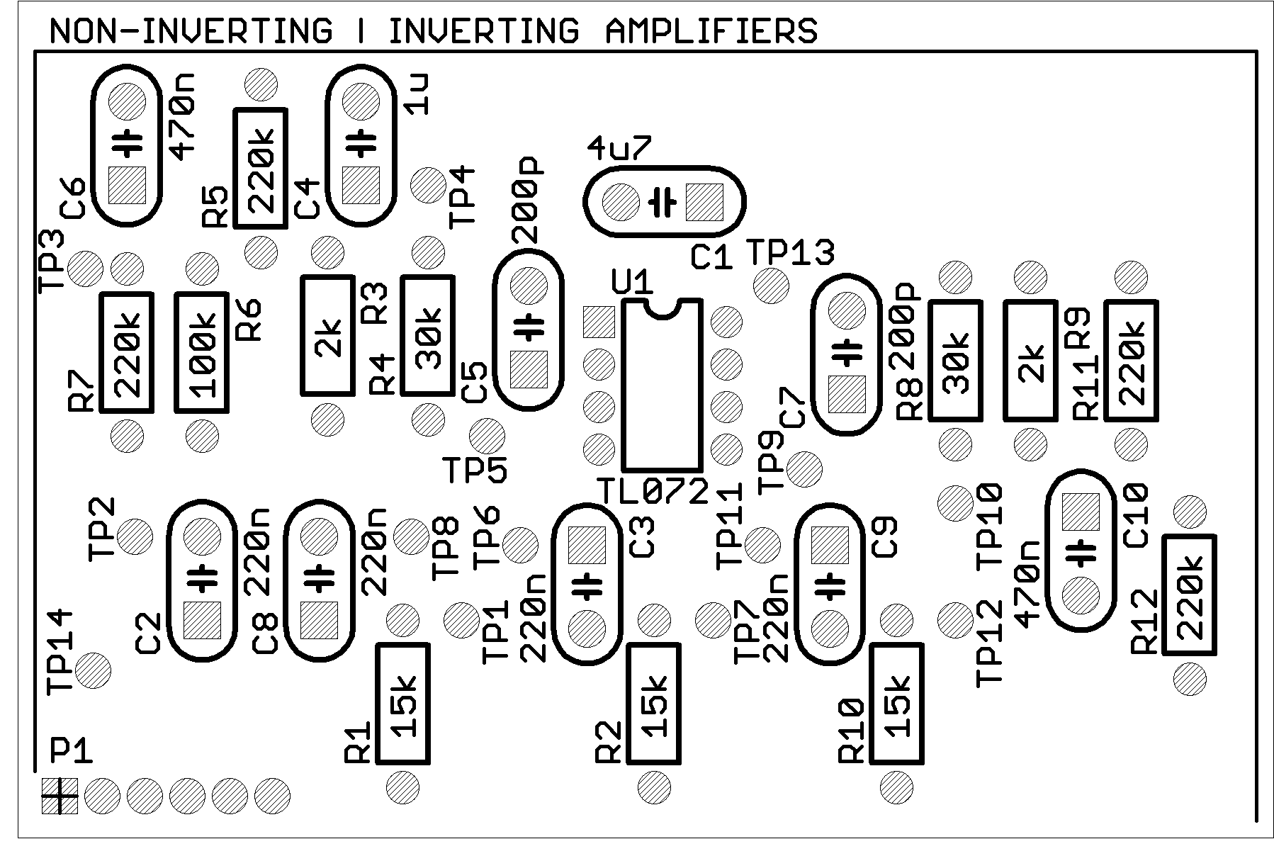 Component layout of the 04A-006 amplifier board