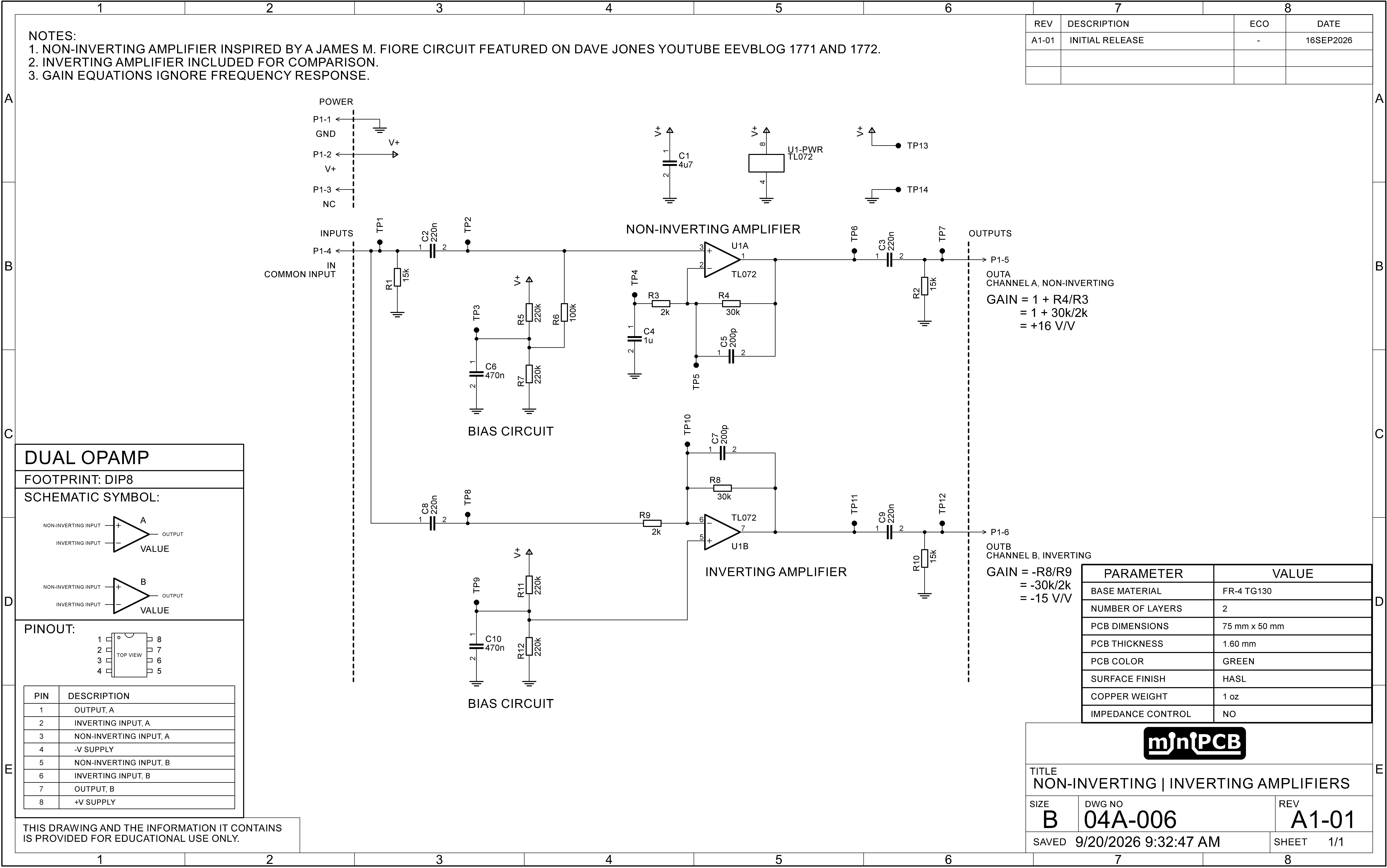 Schematic for miniPCB 04A-006