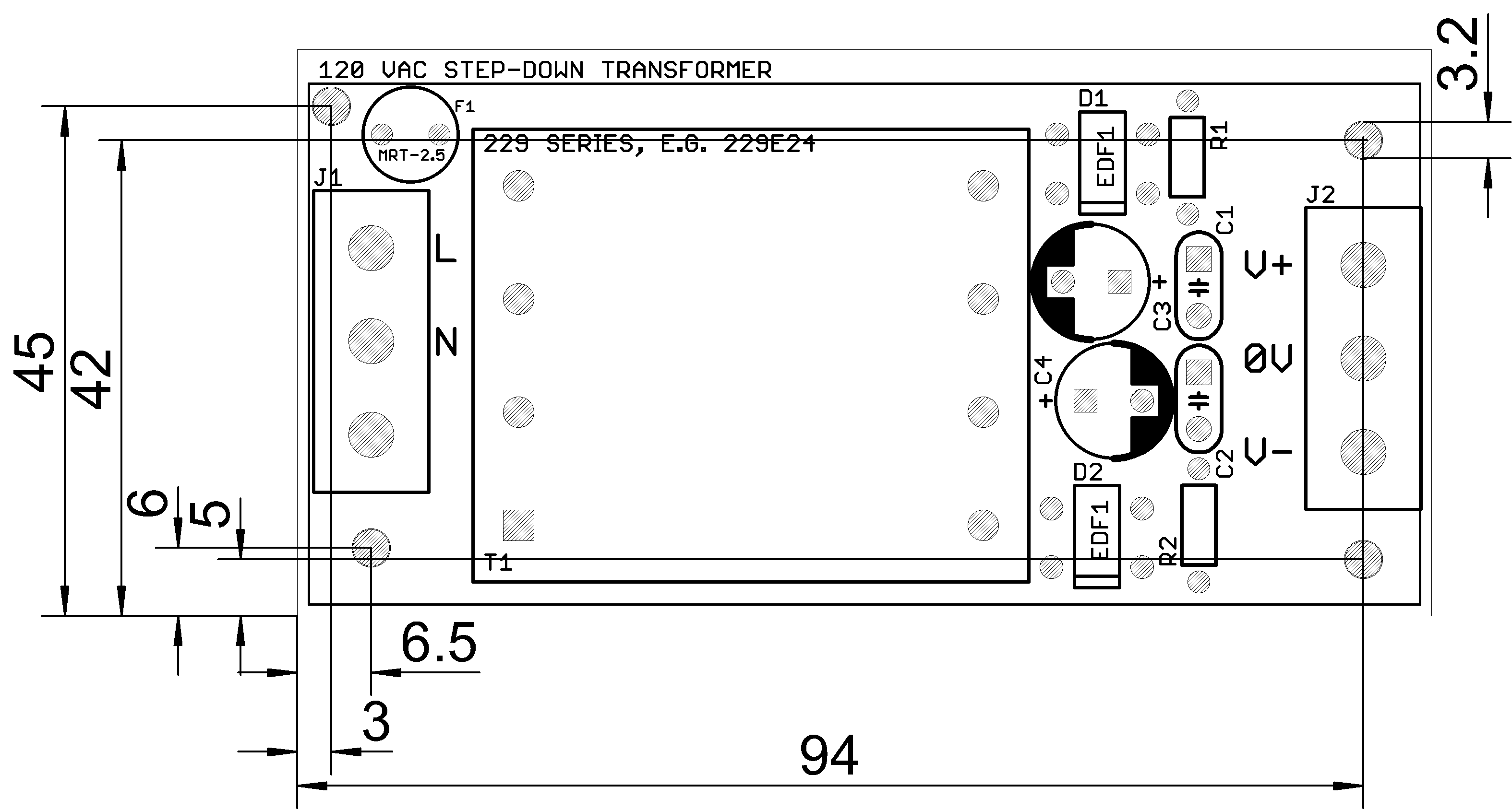 Top view of miniPCB